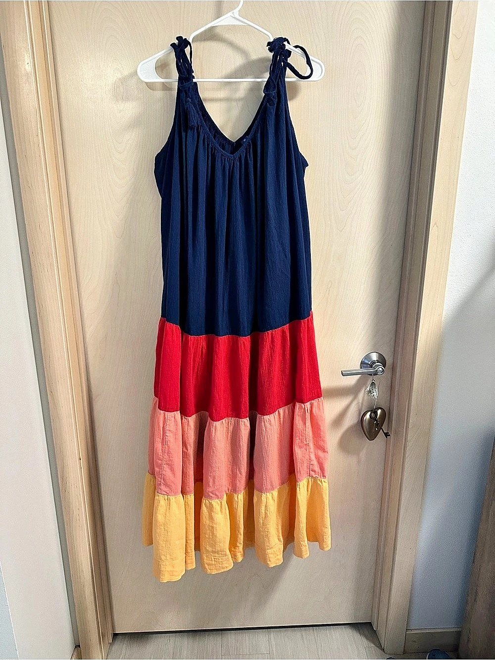 Old Navy 3xLSleeveless Tasseled Color-Block All-Day Maxi Swing Dress Maxi Swing